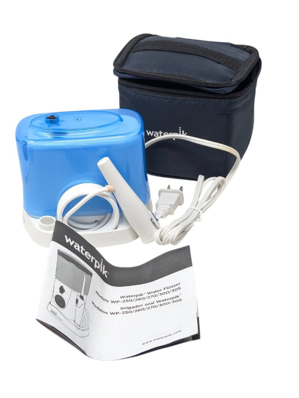 New Waterpik Travel Water Flosser with Case and Instruction Book